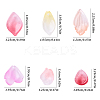 30Pcs 6 Styles Baking Paint Transparent Glass Petal Beads DGLA-YW0001-33-3