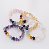 Chips and Round Chakra Natural Gemstone Beaded Stretch Bracelets BJEW-JB01990-1