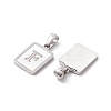 304 Stainless Steel Pave Shell Pendants STAS-G327-01P-F-2