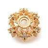 Rack Plating Brass Micro Pave Clear Cubic Zirconia Bead Caps KK-H508-25A-KCG-1