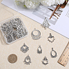 48Pcs 8 Style Tibetan Style Alloy Chandelier Component Links TIBE-SC0009-26-3