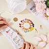 24Pcs 8 Colors Heart Alloy Enamel Pendant Locking Stitch Markers HJEW-SC00035-3