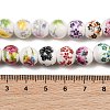Mixed Styles Floral Printed Porcelain Beads Strands PORC-M004-02M-4