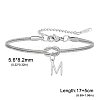 304 Stainless Steel Initial Charm Bracelets FS-WGD8E41-31-1