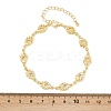 Fire Brass Micro Pave Clear Cubic Zirconia Link Chain Bracelets for Women BJEW-A090-05G-5