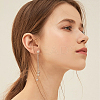 2 Pairs 2 Colors Alloy Star Tassel Dangle Stud Earrings for Women EJEW-AN0001-57-4