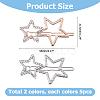 10Pcs 2 Colors Alloy Rhinestone Hair Clips PHAR-HS0001-03-2