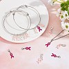 October Breast Cancer Pink Awareness Ribbon Alloy Enamel Pendants ENAM-SC0001-69-5
