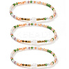 3Pcs Vintage Elegant Imitation Pearl & Glass Beaded Stretch Bracelet Sets for Women VO3069-1-1