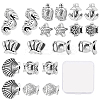 40 Pcs 10 Styles Tibetan Style Alloy European Beads TIBE-SC0001-30AS-1