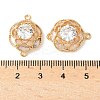 Flower Brass Connector Charms KK-A253-04G-3