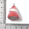 Christmas Flocky Opaque Resin Pendants RESI-F062-04B-3