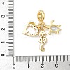 Brass Micro Pave Clear Cubic Zirconia European Dangle Charms KK-K368-31G-3