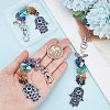 3Pcs Natural & Synthetic Gemstone Chips Cluster Pendant Decoration HJEW-CA0001-35-3