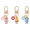 Robot Alloy Enamel Pendant Decoration HJEW-YW00068-1