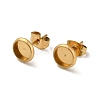 Flat Round 304 Stainless Steel Stud Earring Settings Ion Plating(IP) STAS-I323-4mm-G02-1