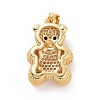 Brass Cubic Zirconia Pendants ZIRC-K089-14G-01-2