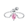 Rhodium Plated 925 Sterling Silver Rolo Chain Rings RJEW-A019-11-02P-1