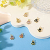 8Pcs 8 Colors Brass Pave Cubic Zirconia Paw Print Charms KK-TA0003-21-5