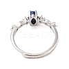 Horse Eye Natural Mixed Stone Adjustable Rings RJEW-Q817-02P-4