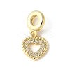 Brass Micro Pave Cubic Zirconia European Dangle Charms ZIRC-I071-25G-1