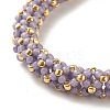 Glass Seed Beaded Bracelet with Brass Magnetic Clasp BJEW-JB07802-05-4