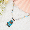 Dyed Synthetic Imperial Jasper Teardrop Pendant Necklaces NJEW-WH20816-003-7