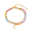 304 Stainless Steel Letter Charm Double-layered Bracelets VG5038-3-1