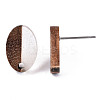 Resin & Walnut Wood Stud Earring Findings LS-MAK-N032-004A-A01-4