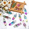 14Pcs 7 Colors Faceted Bullet Glass Pointed Pendants GLAA-CJ0001-71-5