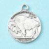 Tibetan Style Alloy Coin Pendants TIBEP-GC001-AS-RS-3
