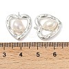 Brass Pave Natural Freshwater Pearl Pendants KK-U045-18S-3