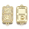 Brass Micro Pave Clear Cubic Zirconia Link ZIRC-S067-115-NF-1