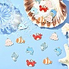 24Pcs 6 Styles Sea Animal Alloy Enamel Pendants ENAM-YW0005-26-5