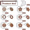 36Pcs 6 Style Walnut Wood Stud Earring Findings MAK-NB0001-11-3