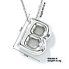 Brass Pave Clear Cubic Zirconia Shiny Balloon Letter Pendant Necklaces IT0451-2-1