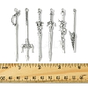 60Pcs 6 Styles Tibetan Style Alloy Big Pendants TIBEP-FS0001-26-5