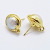 Natural Cultured Freshwater Pearl Stud Earring Findings RJEW-F076-03G-2