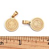 Flat Round with San Benito & Word 304 Stainless Steel Charms X-STAS-I036-03A-3