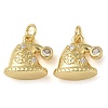 Rack Plating Brass Cubic Zirconia Pendants KK-K392-08G-1