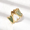 304 Stainless Steel Enamel Open Cuff Ring RJEW-L335-01A-G-3