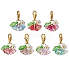 14Pcs Glass Flower Leaf Pendant Decoration HJEW-JM02786-2