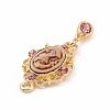 Alloy Cameo Oval Resin Pendants ENAM-M055-38G-03-3