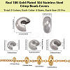 200Pcs 8 Style 304 Stainless Steel Crimp Beads Covers STAS-BBC0007-15-2