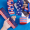 4 Rolls 4 Colors Independence Day Polyester Printed Wired Ribbon OCOR-PH0005-48-3