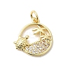 Brass Micro Pave Cubic Zirconia Pendants KK-P343-01A-G-1