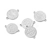 Anti-Tarnish 304 Stainless Steel Flat Round Connector Charms PW-WGBC551-08-1