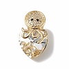 Real 18K Gold Plated Rack Plating Brass Micro Pave Cubic Zirconia Pendants KK-C015-25G-08-1