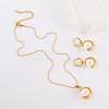 304 Stainless Steel Pendant Necklaces & Hoop Earrings Sets JP6443-3-3