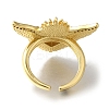 Rack Plating Brass Clear Cubic Zirconia Open Cuff Rings RJEW-S411-01G-03-3